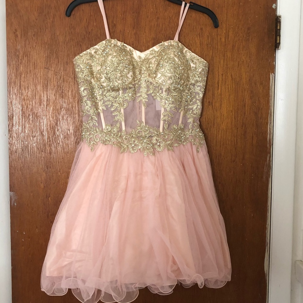 Pink and gold dress